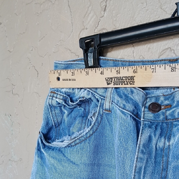 Fashion Nova Light Blue Distressed Wide-Leg Jeans - Picture 6 of 7